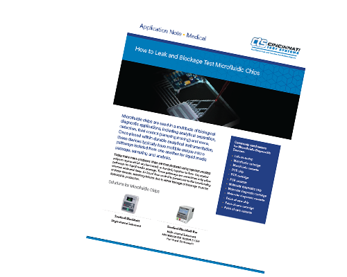 Image of the first page of an application bulletin for microfluidic chips.