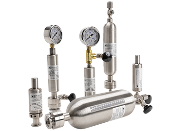 Image shows grouping of a range of tracer gas leak standards