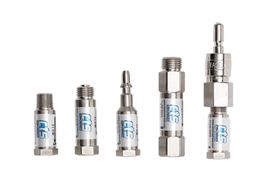 Image shows five CTS air flow leak standards in a line