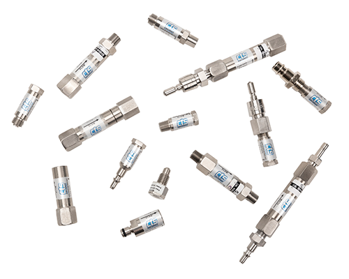 Image showing a group of air flow leak standards with CTS labels.