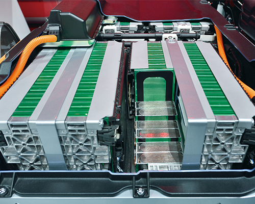View of a battery for an electric car