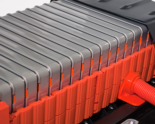 Partial view of an EV battery
